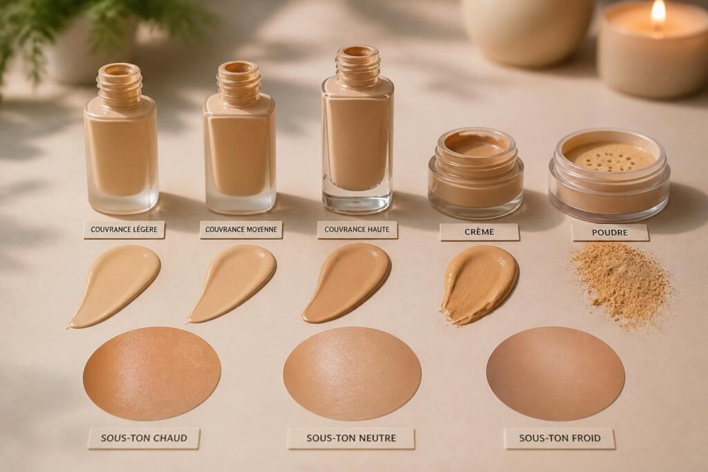 découvrez comment bien choisir votre fond de teint en fonction de la couvrance, du fini et du sous-ton pour un maquillage parfaitement adapté à votre peau.