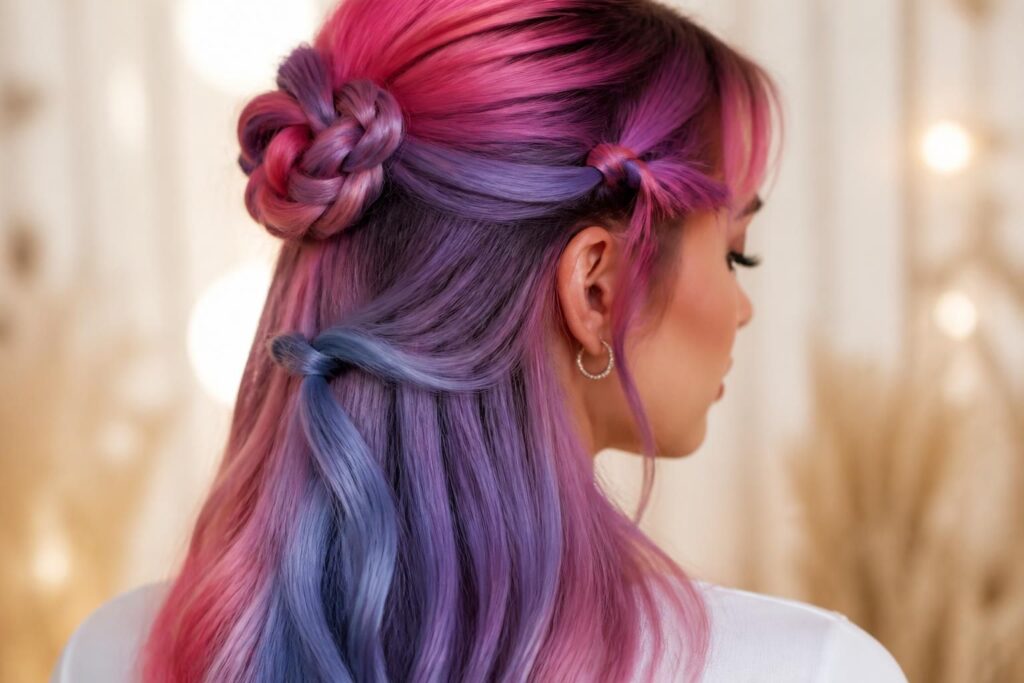 découvrez des astuces originales pour réaliser des noeuds stylés et protéger vos cheveux colorés tout en affichant un look unique.